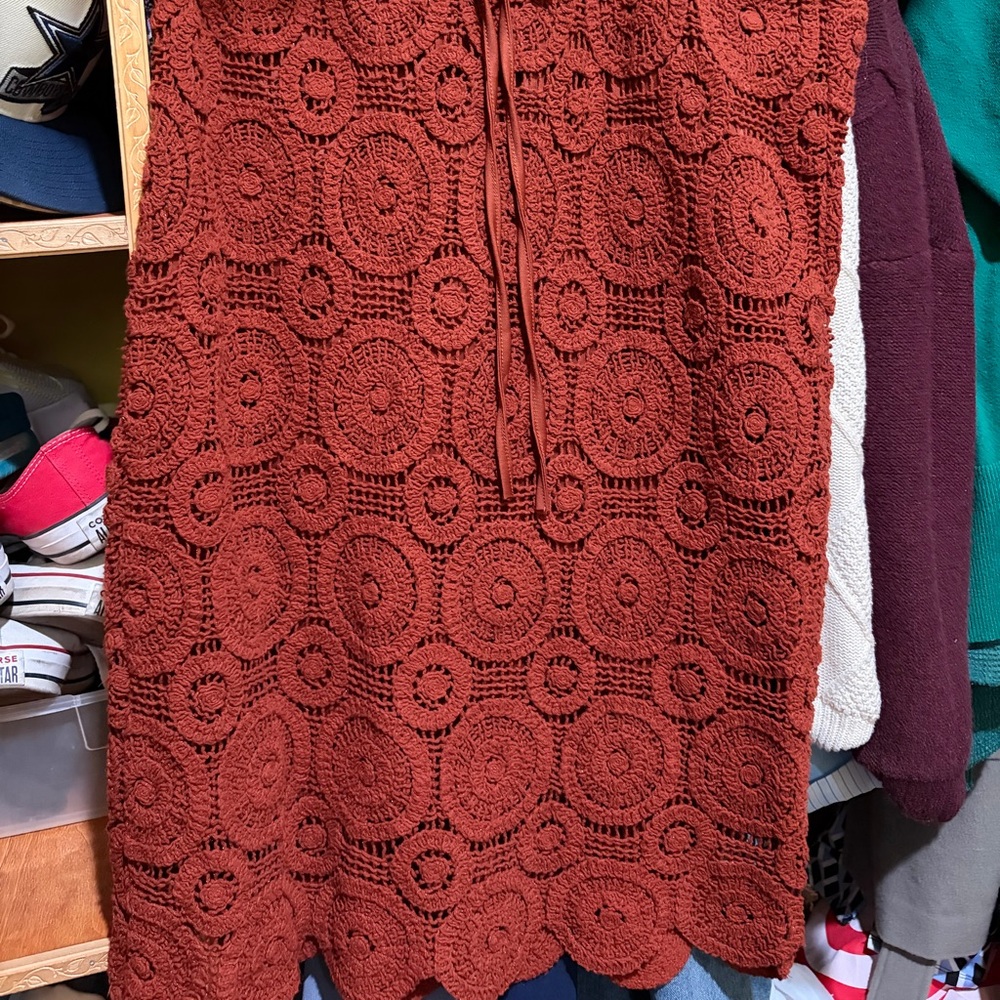 Women's Crochet Midi Skirt - Rust free shirt xl for Easter only